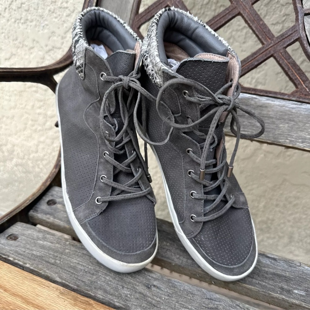 Joie Devon Snake Print LaceUp High Top Sneakers Shoes Women EU 36 US 5-6 UK 3.5